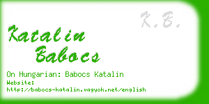 katalin babocs business card